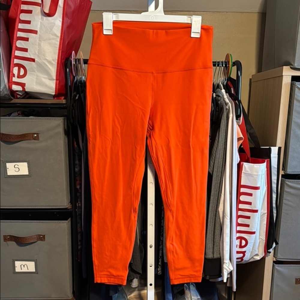 Lululemon Align High-Rise Pant 25" Sz 12 Solar Orange 1215